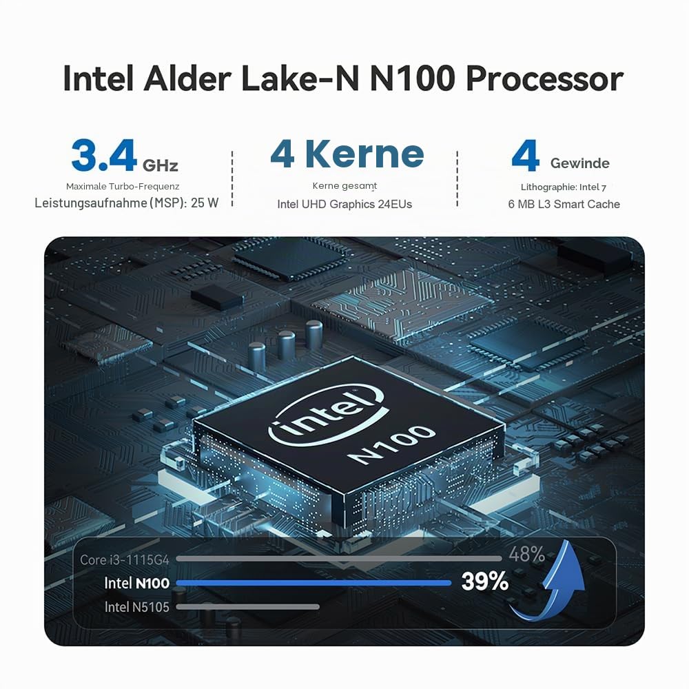 Beelink Mini PC, 12th Gen Intel Alder Lake-N100 Prozessor , EQ12